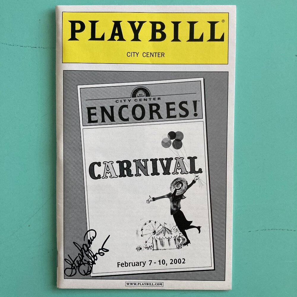 Stephanie D'Abruzzo (only) Signed Playbill Carnival Encores Anne Hathaway 2002